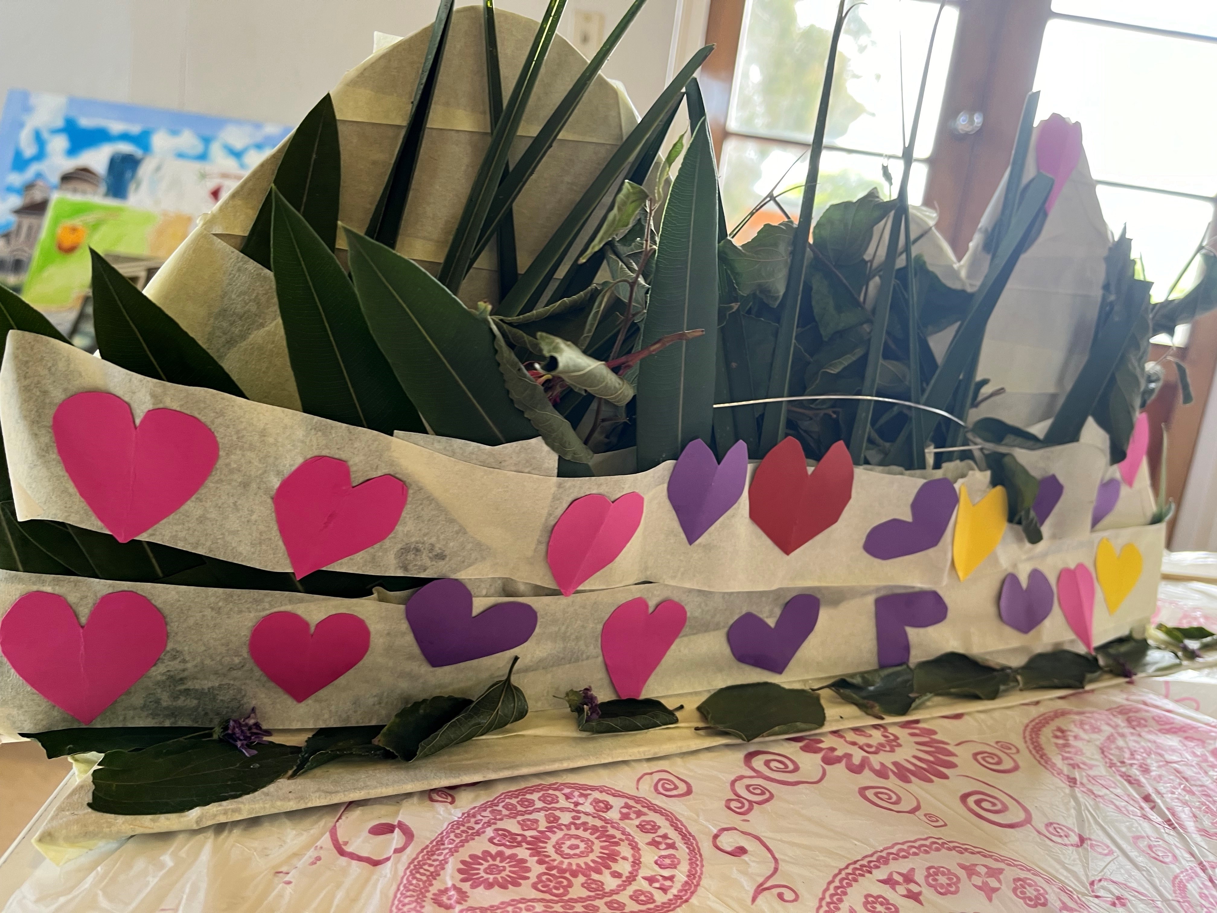 Close up of another boat prop - hearts decoration on it